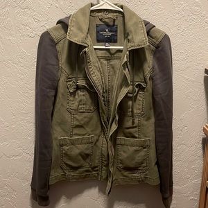 American Eagle army-green jean jacket